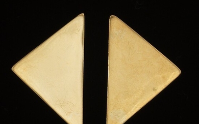 Pair of Minimalist Gold Triangle Earrings