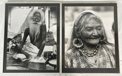 Pair of Native Tribe Older Man & Woman Photographs