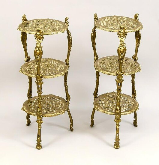 Pair of small side tables/stages, l