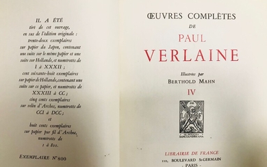 Paul VERLAINE Œuvres complètes Illustrations... - Lot 44 - Millon