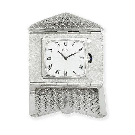 Piaget. An 18K white gold manual wind purse watch in the form of an envelope Ref: 9513, Circa 1960