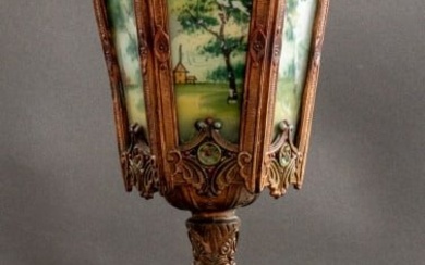 Pilabrasgo Attr. Reverse Painted Glass Lamp