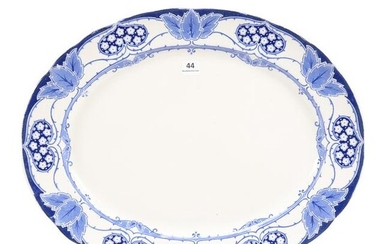 Platter, Flow Blue, York Pattern by Keeling & Co.