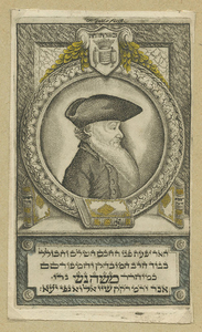 Portrait of R. Moshe Nasch Rabbi of Zwolle – Engraving – The Netherlands, Early 19th Century