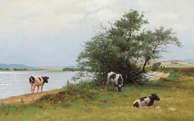 SOLD. Poul Steffensen: Landscape from Gl. Rye. Signed P. St. Oil on canvas. 32.5 x 50 cm. – Bruun Rasmussen Auctioneers of Fine Art