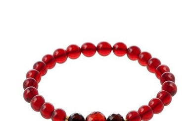 Precious Ruby Red Amber Bracelet