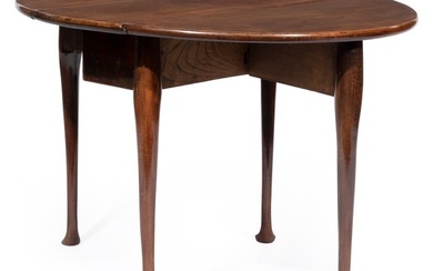 Queen Anne-Style Carved Mahogany Drop-Leaf Table