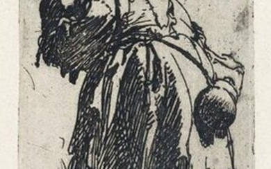REMBRANDT VAN RIJN, Old Beggar Woman with a Gourd.