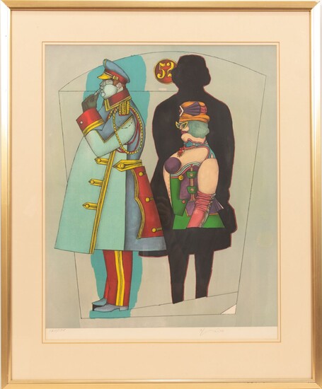 RICHARD LINDER (AMER/GERMAN, 1901-78), LITHOGRAPH IN COLORS ON WOVE PAPER, 1971, H 23.5", W 20", FIFTH AVENUE