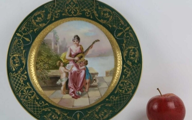 ROYAL VIENNA VERY FINE HAND PAINTED PORTRAIT PLATE