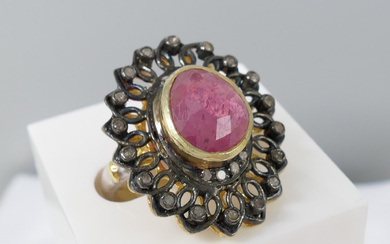 RUBY & DIAMOND ring, hand-made.