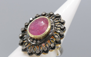 RUBY & DIAMOND ring, hand-made.