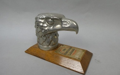 Rene Lalique Brass Eagle Head Hood Ornament Trophy