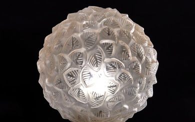 Rene Lalique, "Provence" shade and later lamp base