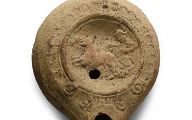 Roman Terracotta Oil Lamp with Charioteer