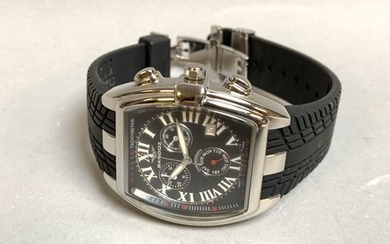 SANDOZ. Chronograph watch. Mod Alonso. Stainless steel case...