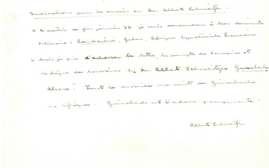 SCIENCE AND MEDICINE - SCHWEITZER Albert (1875 - 1965) - Autograph letter signed