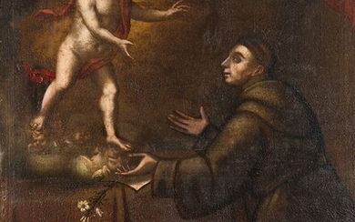 SPANISH SCHOOL (17th century) "Apparition of the Child Jesus to Saint Anthony of Padua"