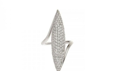 STEFAN HAFNER designer shuttle ring, in 18 kt white gold, with a frontispiece in the shape of a