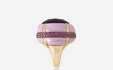 Salavetti Gem-set, diamond, and pink gold ring