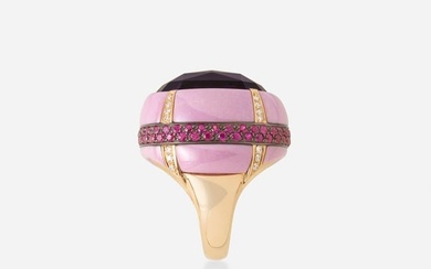 Salavetti, Gem-set, diamond, and pink gold ring