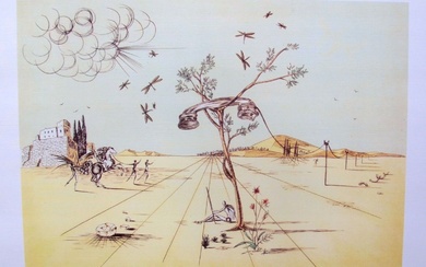 Salvador Dali Disembodied Telephone in the Desert Lithograph