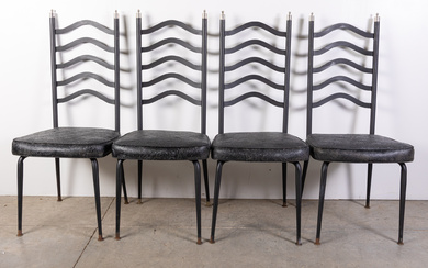 Set of Four MCM Mid Century Modern Metal Dining Chairs