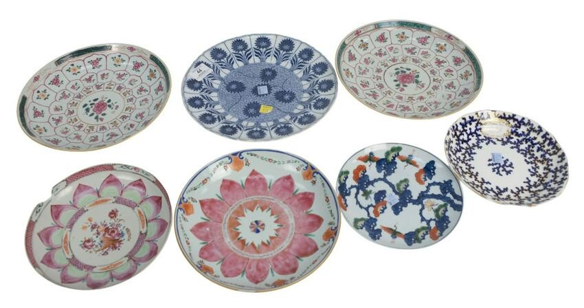 Seven Porcelain Plates to include Chinese Famille Rose