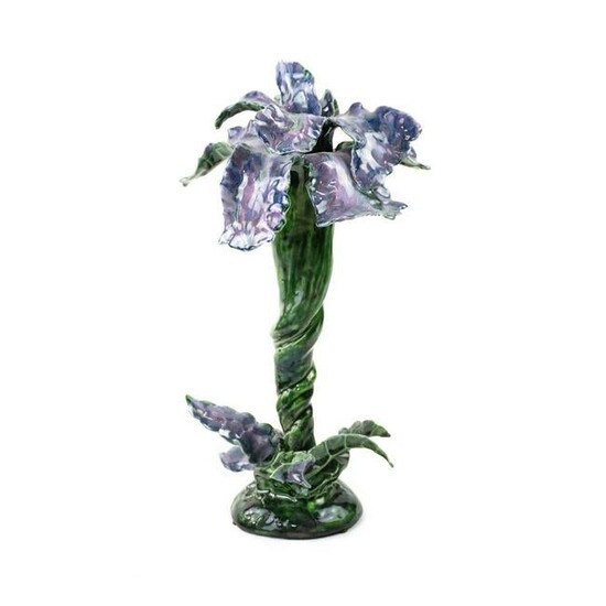 Signed Art Pottery Iris Form Vase