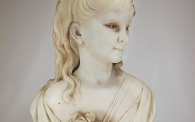 Signed FORTUNI antique Italian marble bust