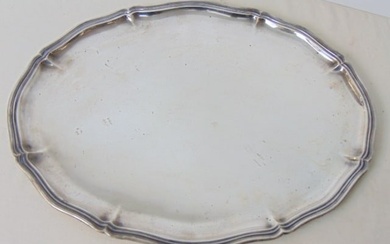 Silver tray, marked 835 with a horse mark, tray is 15.5" by 19.5", 44 troy