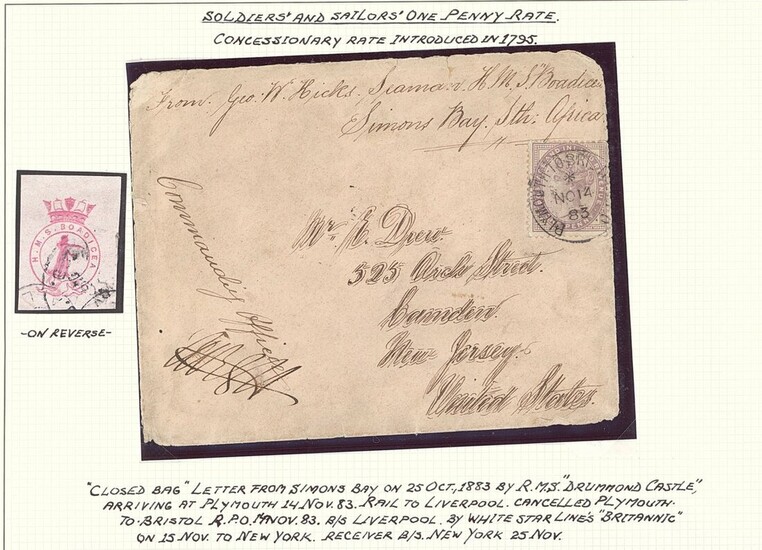 South African Maritime Mail from 1677 The "Joachim" Collection The Union Steamship Company 1883...