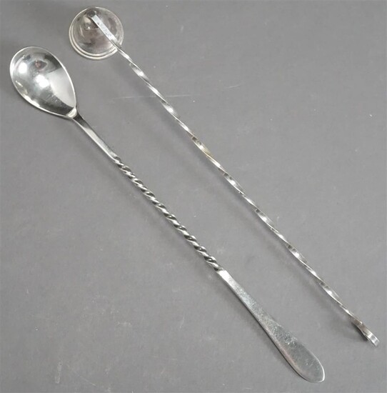 Sterling Silver Cocktail Stirrer Spoon and a Candle Snuffer, 2 oz