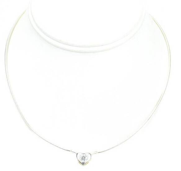 Sterling Silver Heart Synthetic Diamond Necklace