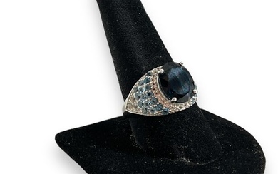 Sterling Silver and Blue Topaz Stone Ring