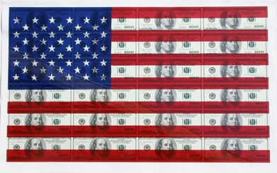 Steven Gagnon, $100 U.S. Flag, Screenprint on Coventry