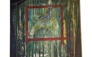TECLA 1990 Abstract Post Modern Oil on Canvas