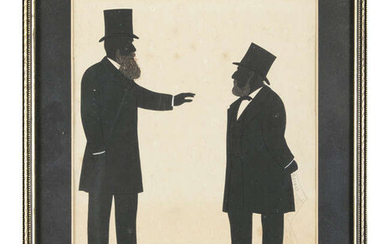 TWO 19TH CENTURY SATIRICAL PRINTED SILHOUETTES, each titled...