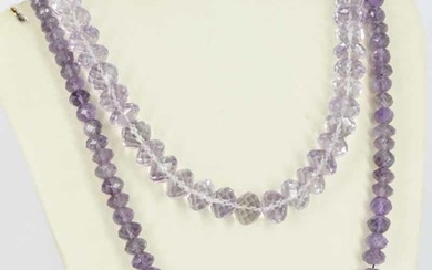 TWO EARLY 20TH CENTURY AMETHYST NECKLACES