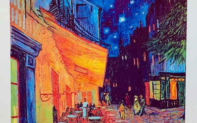 Terrace Cafe by Vincent Van Gogh Estate Signed Giclee