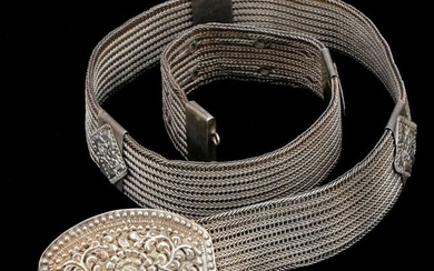 Thai Silver Belt with Oval Buckle