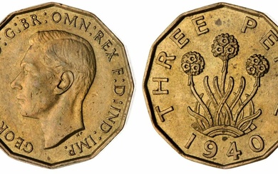 The 'Haddenham' Collection of English Coins | George VI (1936-52), (17) Threepence, Nickel Bras...
