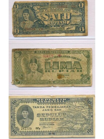 Three (3) Indonesian Bank Notes