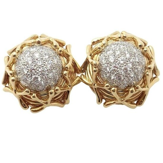 Tiffany & Co Schlumberger Multiplication 18k Yellow Gold Diamond Earrings