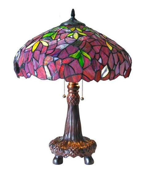 Tiffany-style Wisteria Stained Glass Lamp