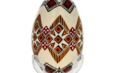 Traditional Ukrainian Batik Decorated Goose Egg