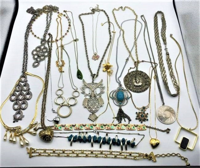 Twenty Two [22] Costume Jewelry Necklaces with Pendants