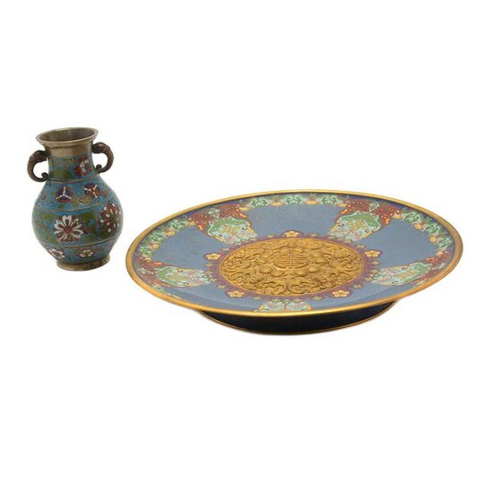 Two Chinese Cloisonne Items