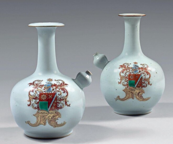 Two Chinese porcelain "kendi". 18th century, circa 1749-63.