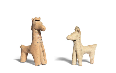 Two Cypriot bichrome ware terracotta horses